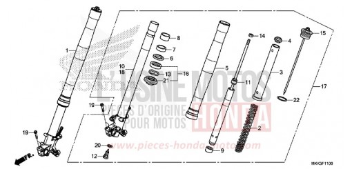 FOURCHETTE AVANT CRF1000DJ de 2018